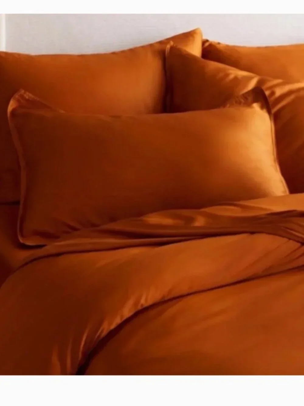 Quince Bamboo King Duvet Cover in Terracotta